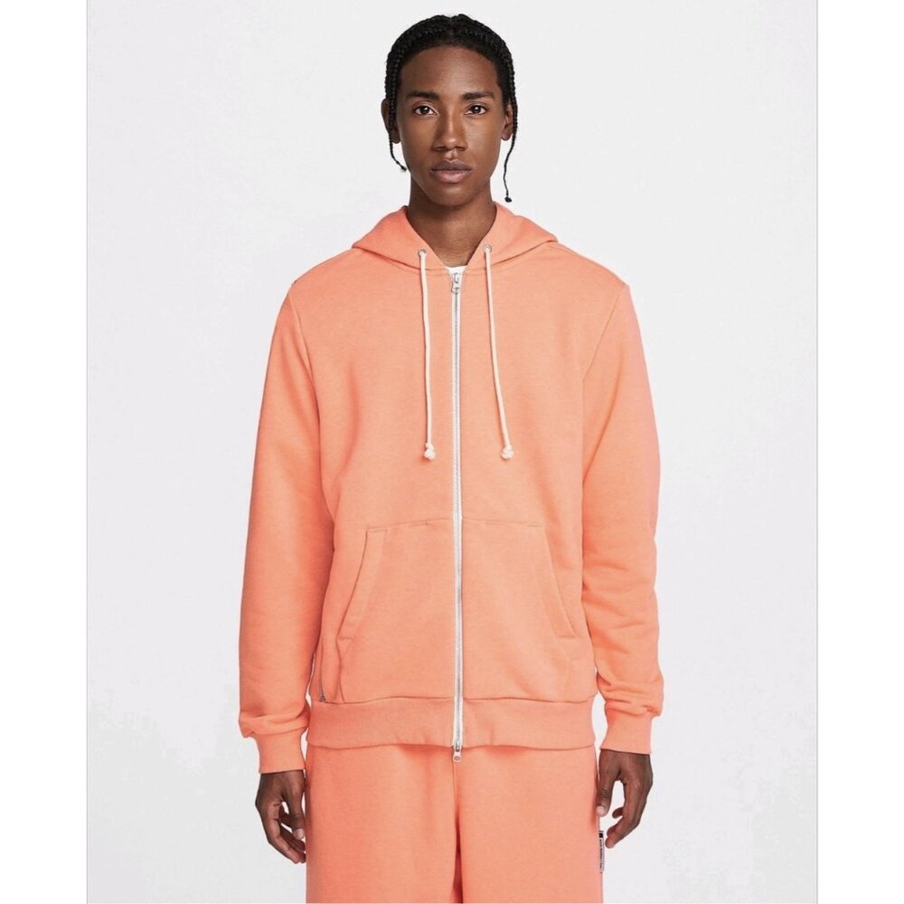 Nike Dri-FIT Full Zip Basketball Hoodie FZ0222-643 Frost Orange Men’s Small NWT